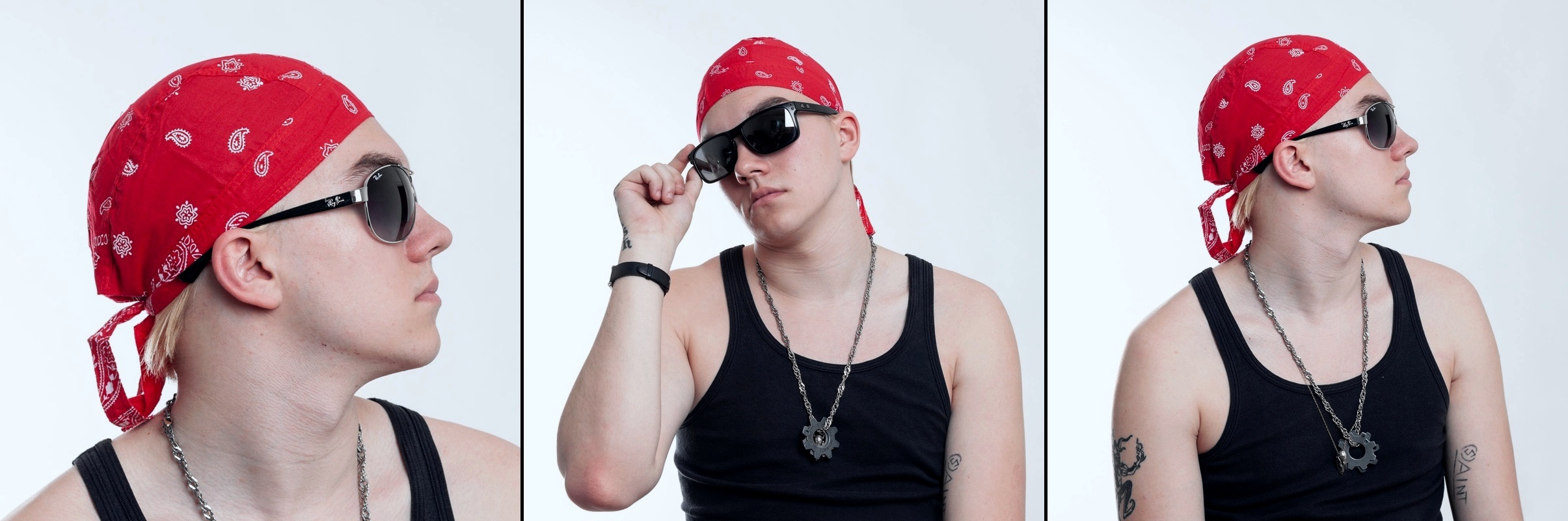 Šátek na hlavu/čepička Red Paisley