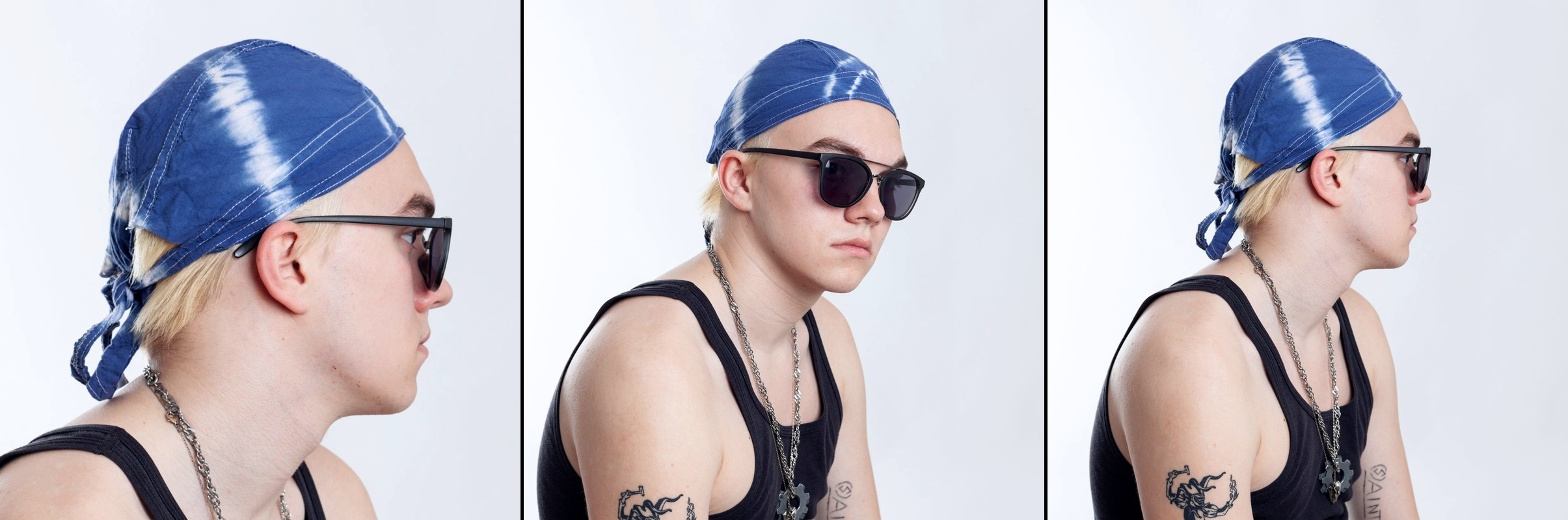 Šátek na hlavu/čepička Blue Batik