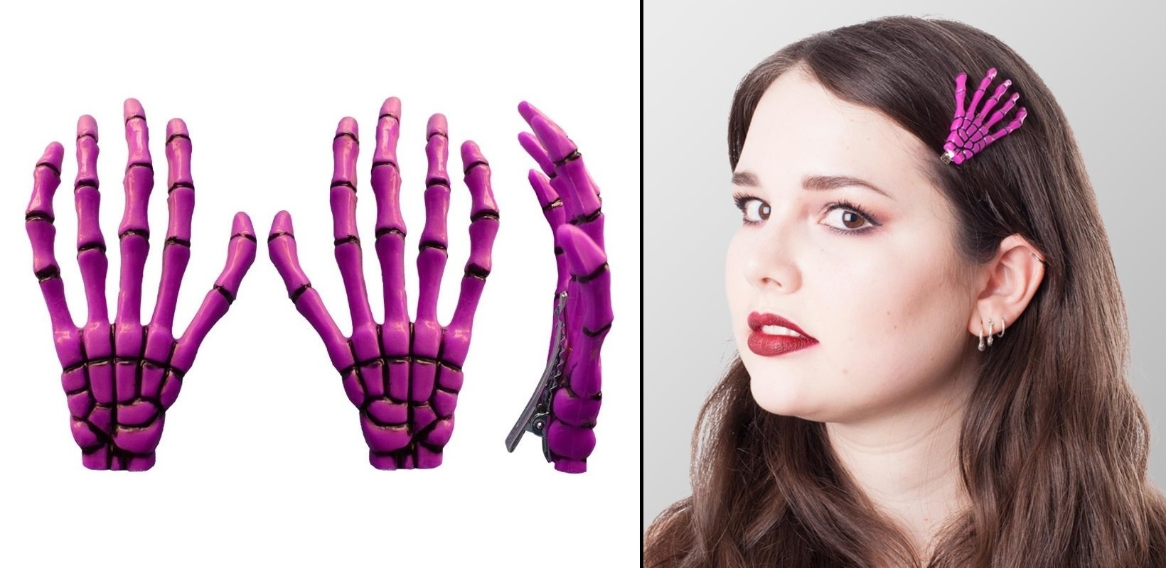 Sponky do vlasů kostlivcovy hnáty růžové (2 ks)