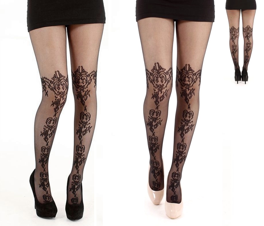 Punčocháče průhledné - Lace Over Knee