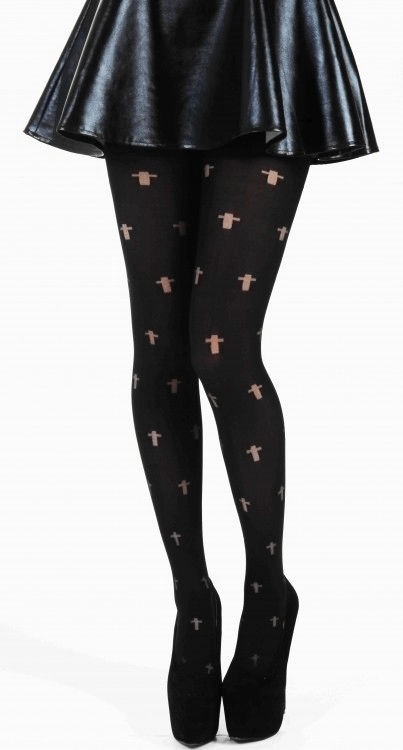 Punčocháče černé - Opaque Cross