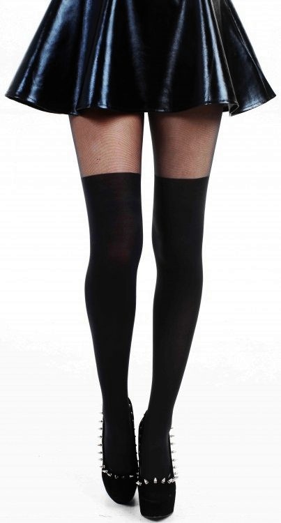 Punčocháče černé - Plain Over The Knee