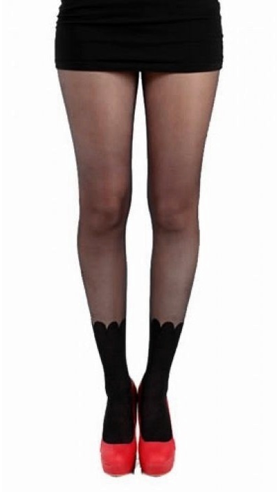 Punčocháče černé - Lace Ankle Socks