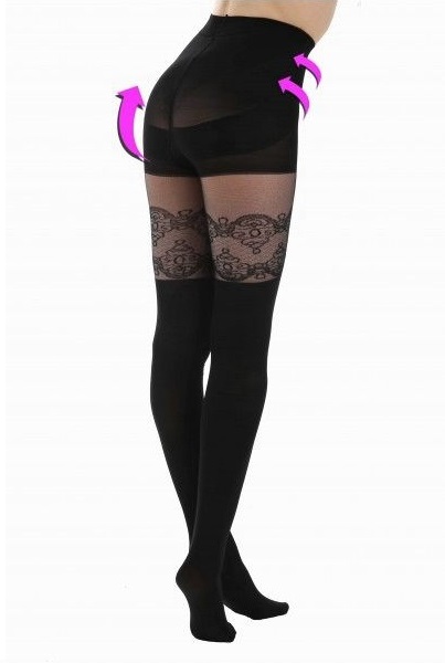 Punčocháče tvarující - Lace Trellis Over The Knee