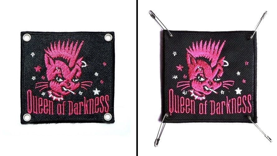 Nášivka připínací - Queen of Darkness Pink Cat