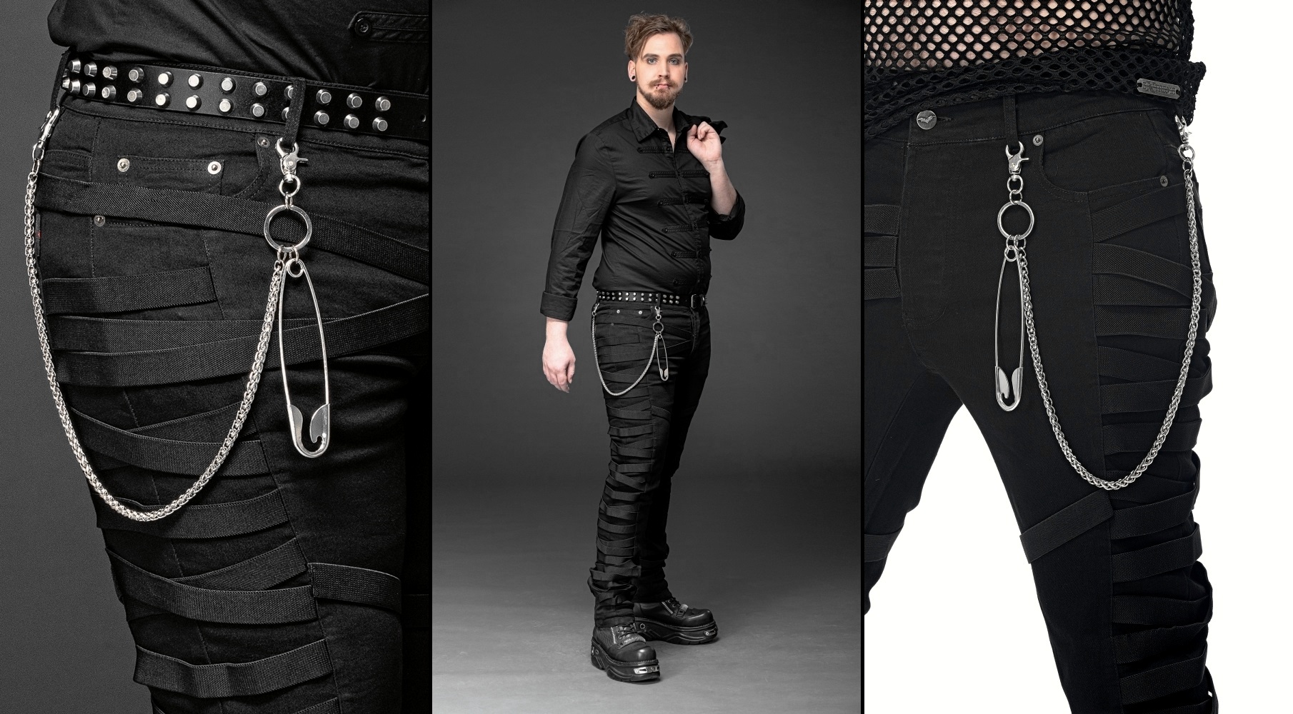 Řetěz na kalhoty s maxi spínacím špendlíkem