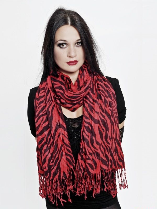 Punková šála červená zebra