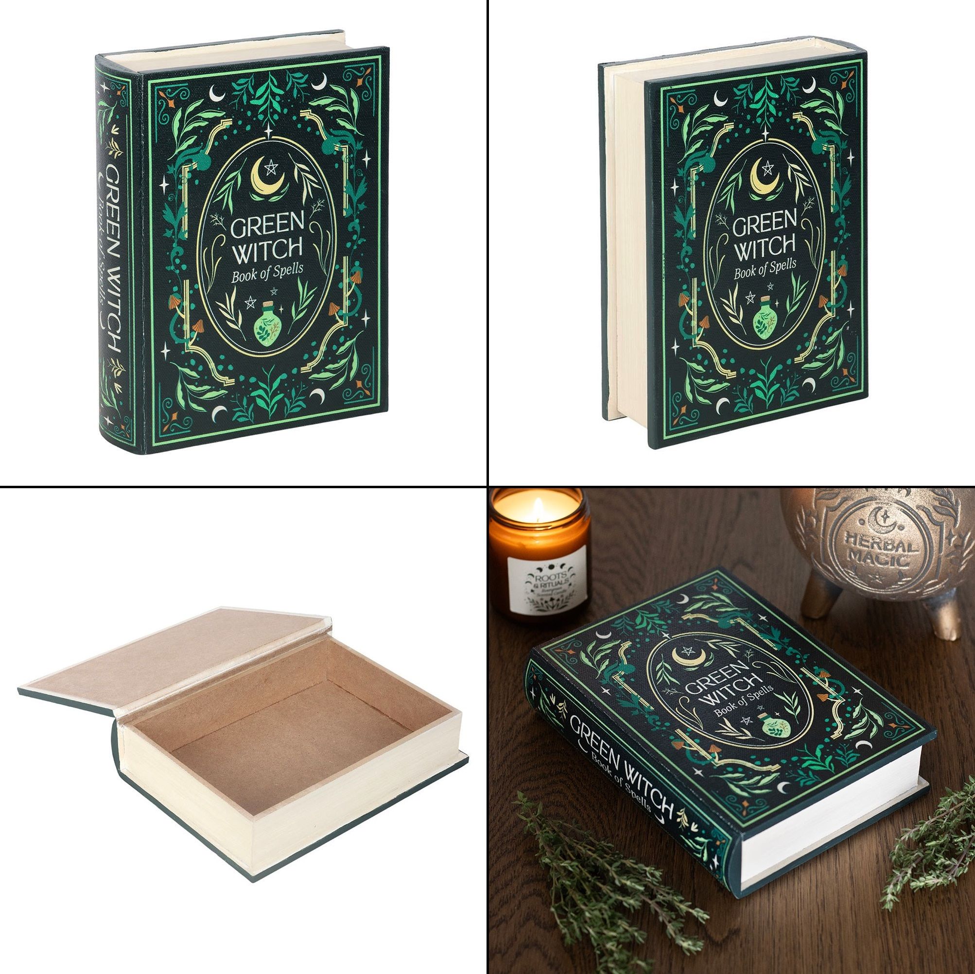 Úložný box kniha - Green Witch