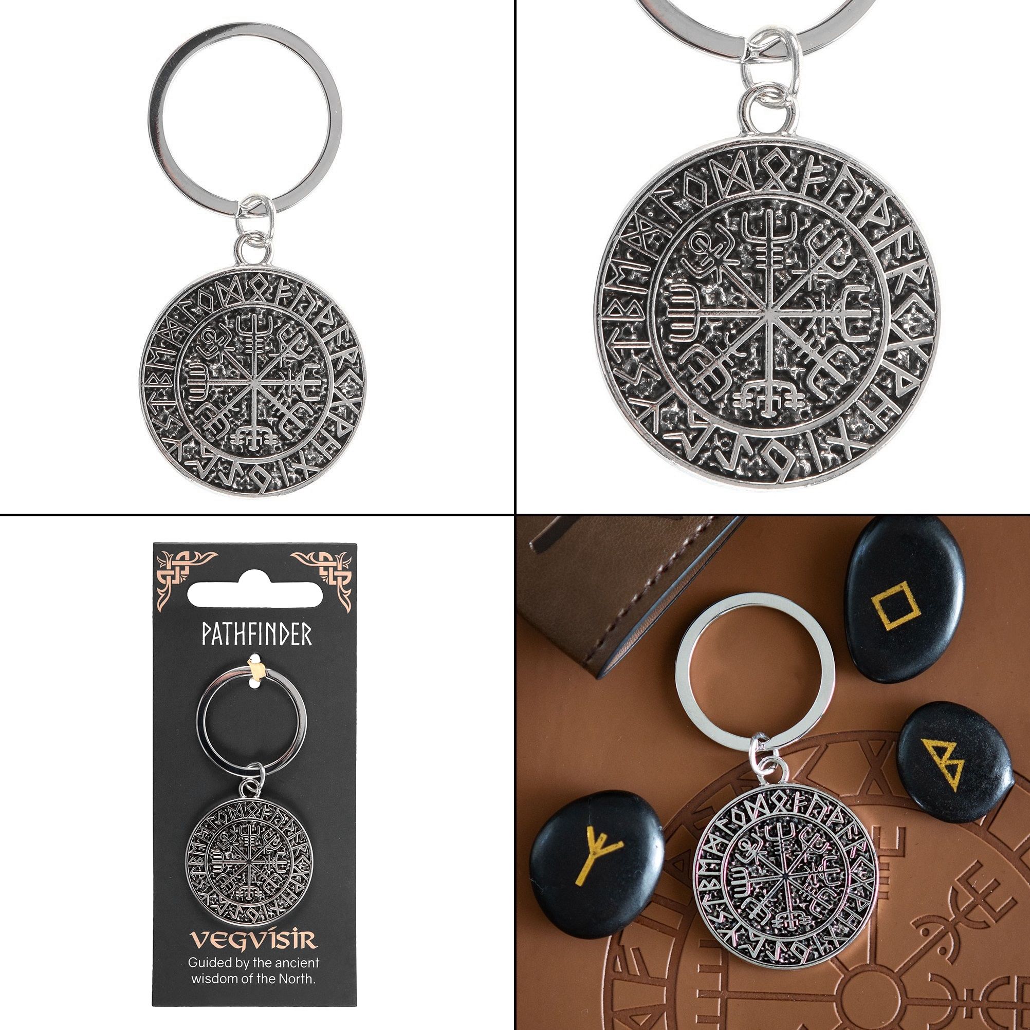 Klíčenka Pathfinder - vikingský kompas Vegvísir