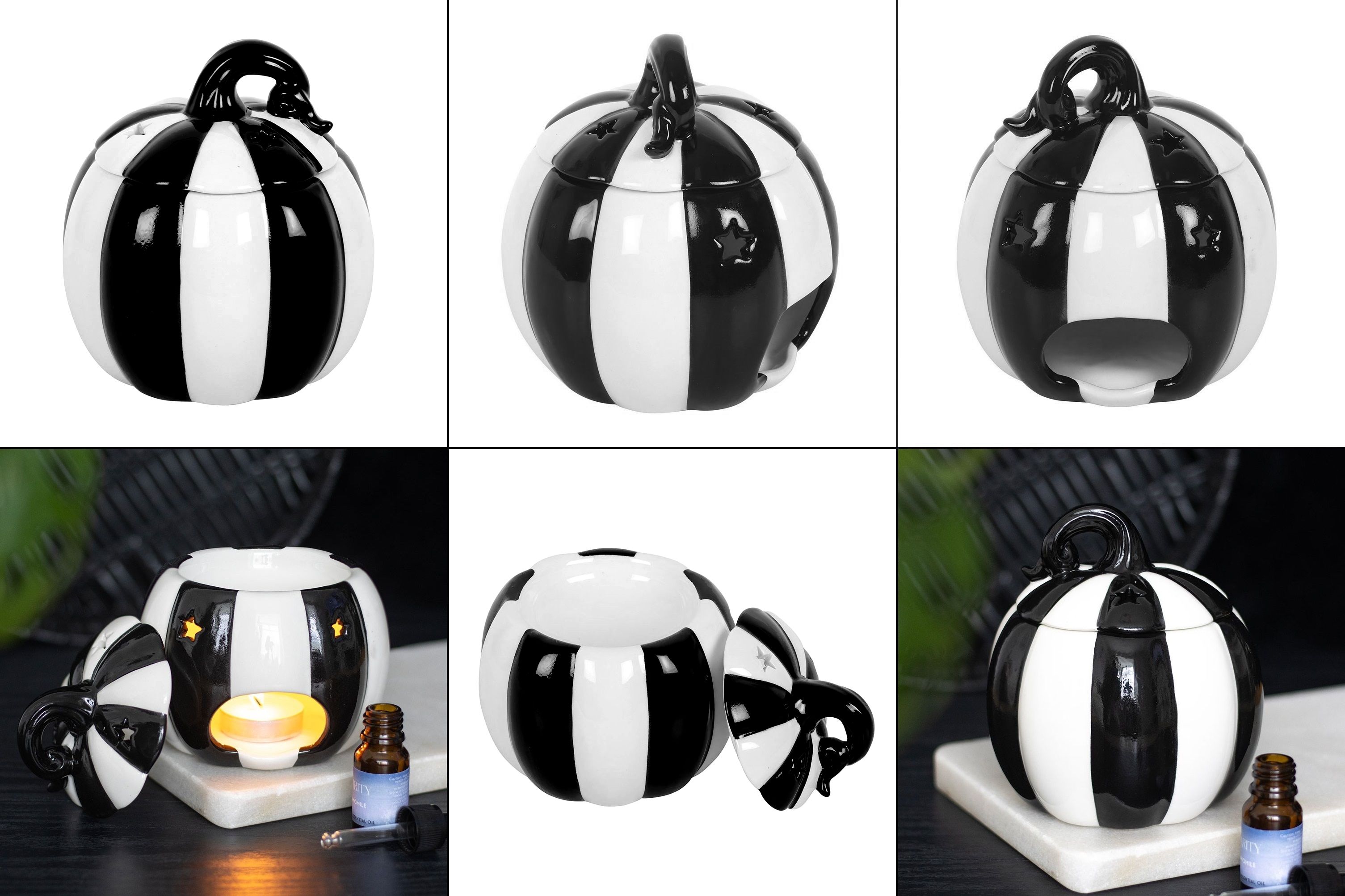Aromalampa - Black And White Striped Pumpkin