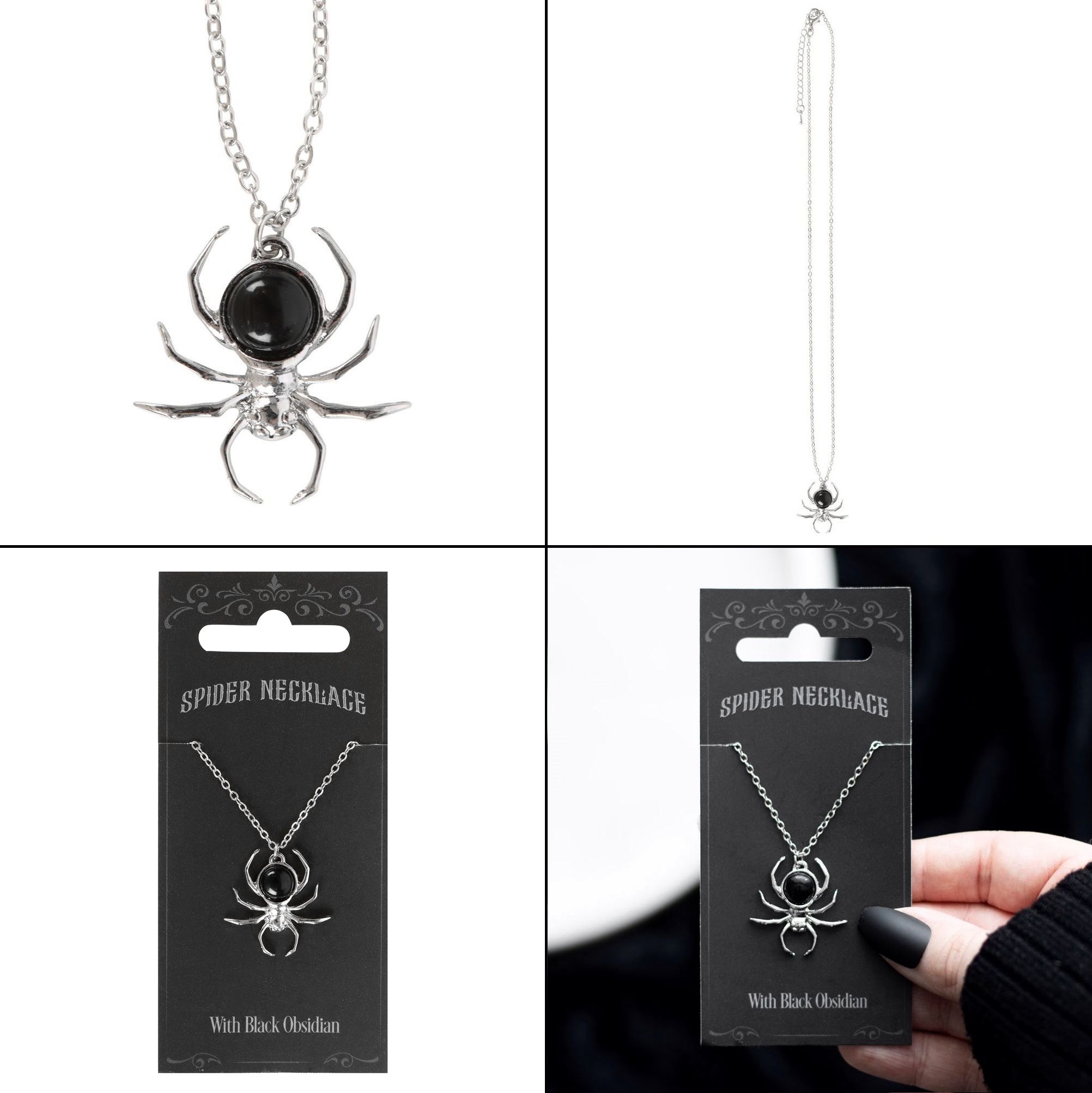 Náhrdelník - Black Obsidian Spider