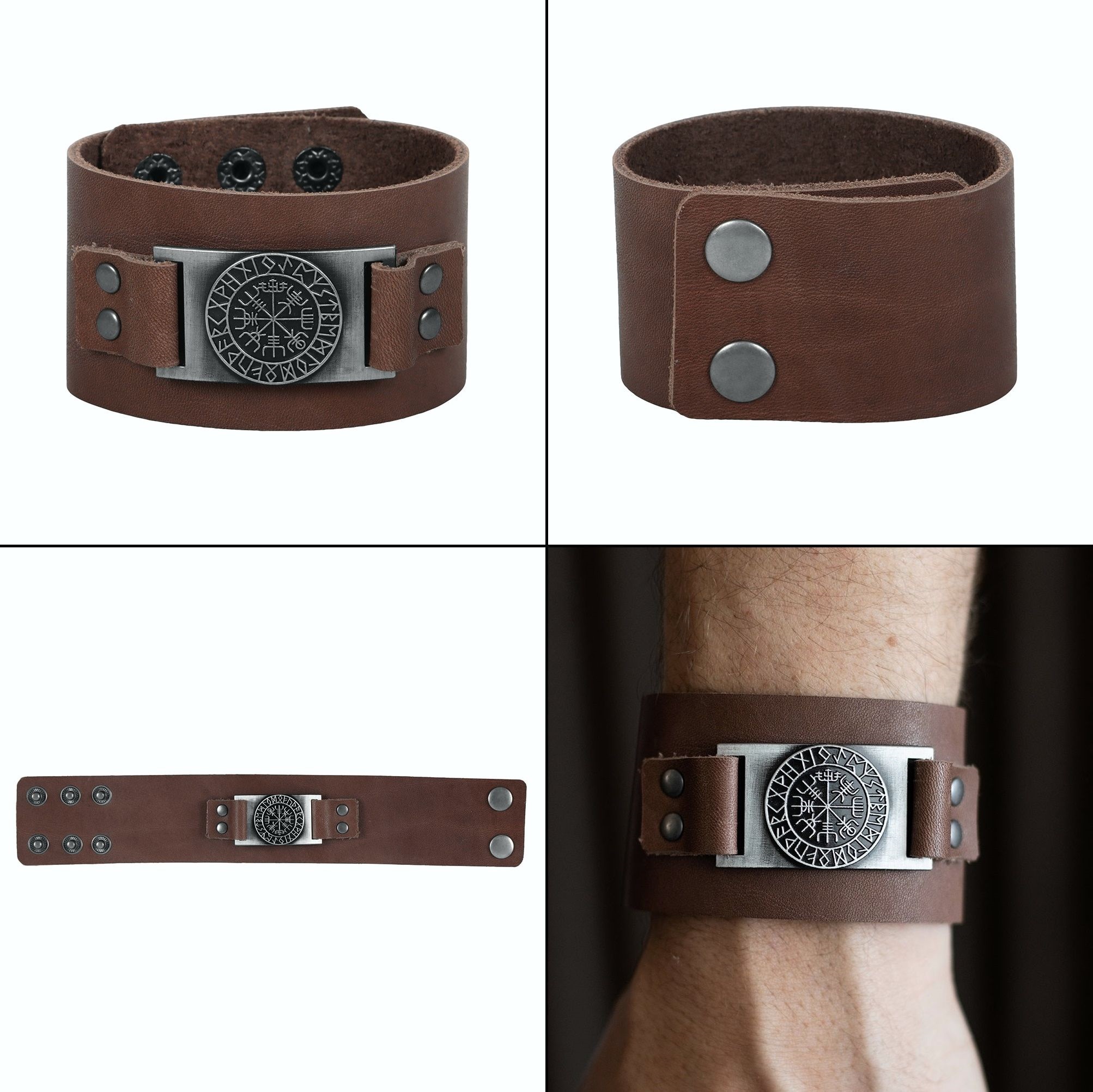 Náramek s vikingským kompasem Vegvísir