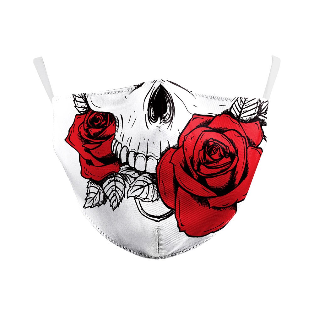 Metalová rouška / maska na obličej Skull & Roses