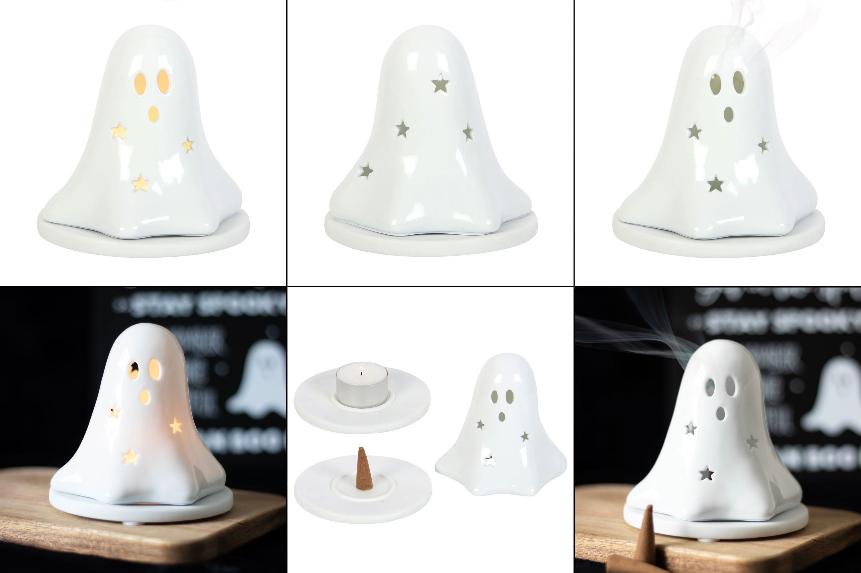 Stojánek na vonné kužely a svíčku - Ghost