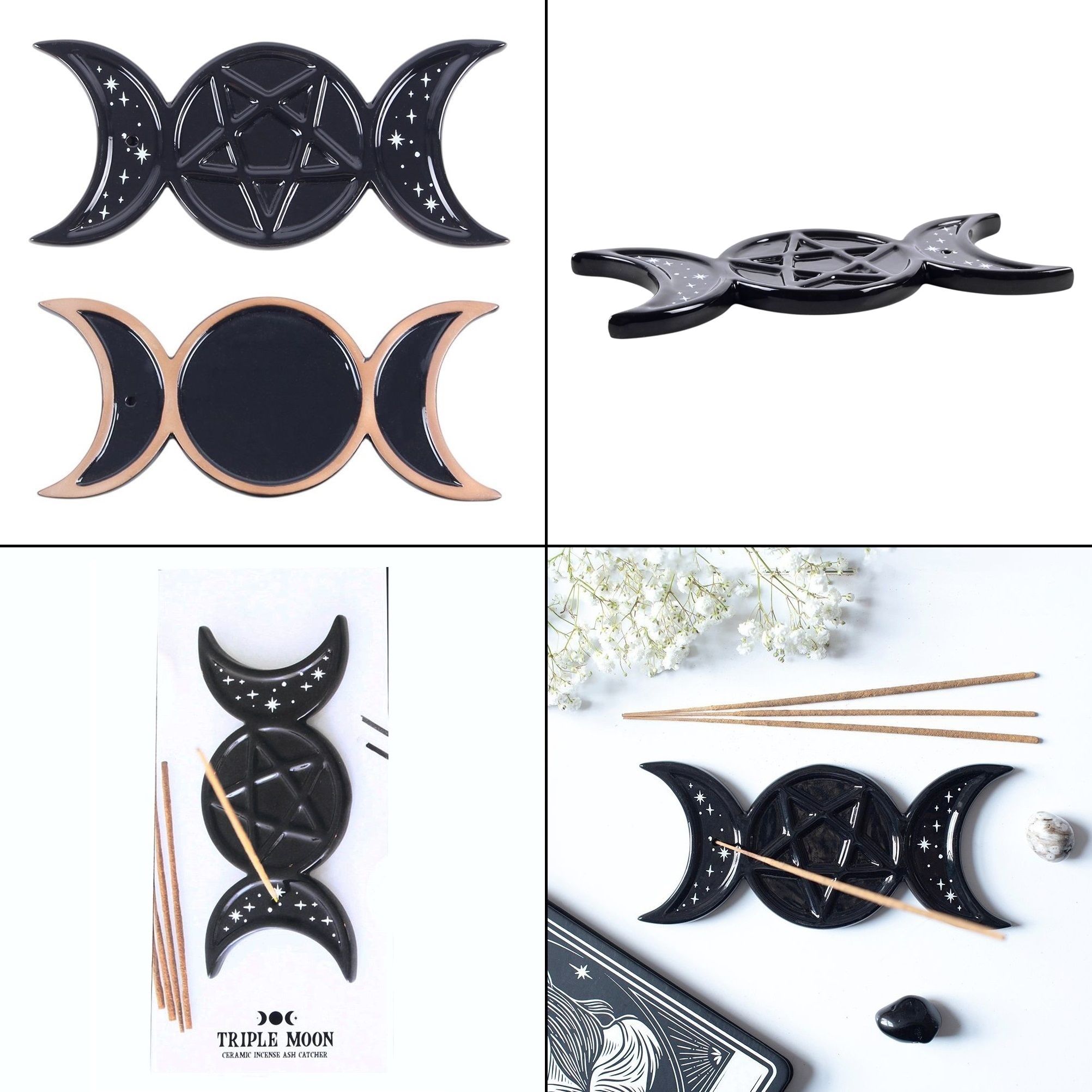 Stojánek na vonné tyčinky - Triple Moon Pentagram