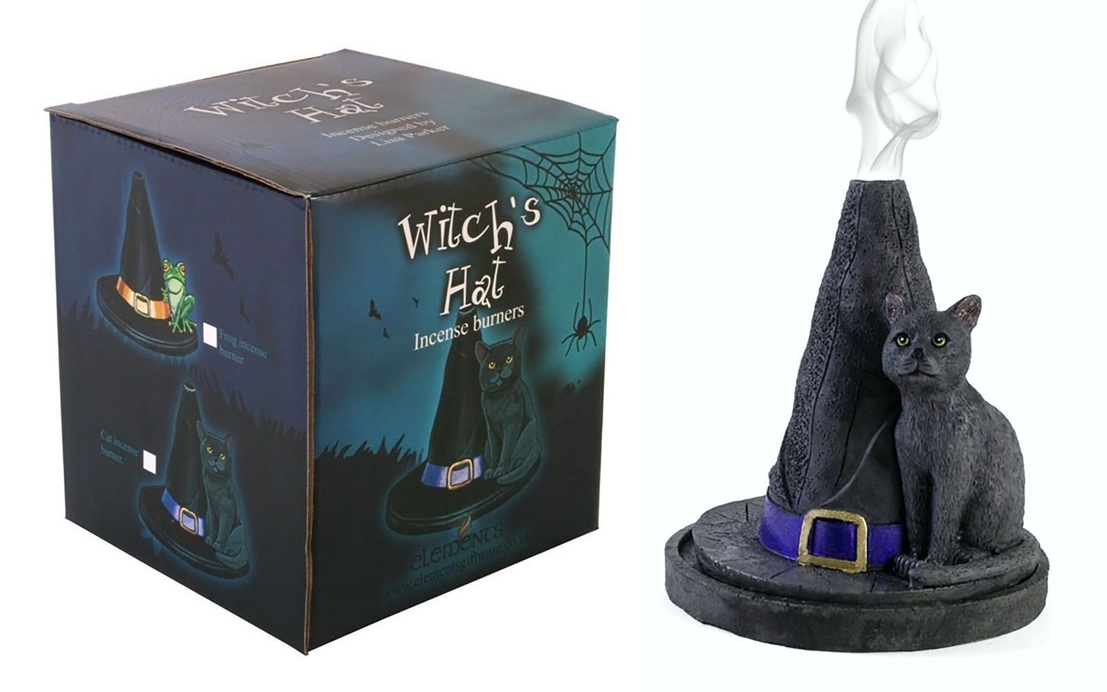Stojánek na vonné kužely - Witch Hat With Cat