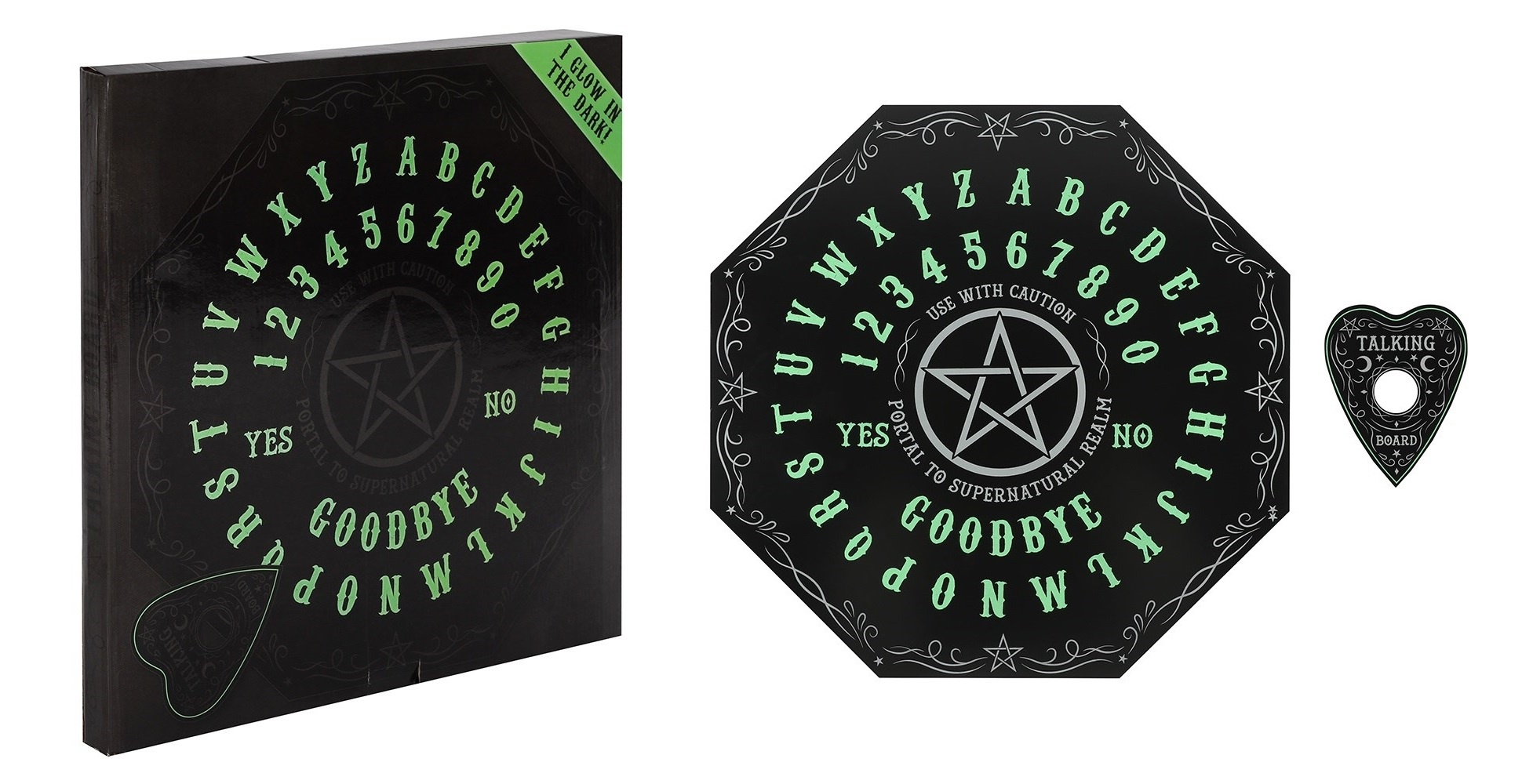 Spiritistická tabulka svítící ve tmě - Pentagram