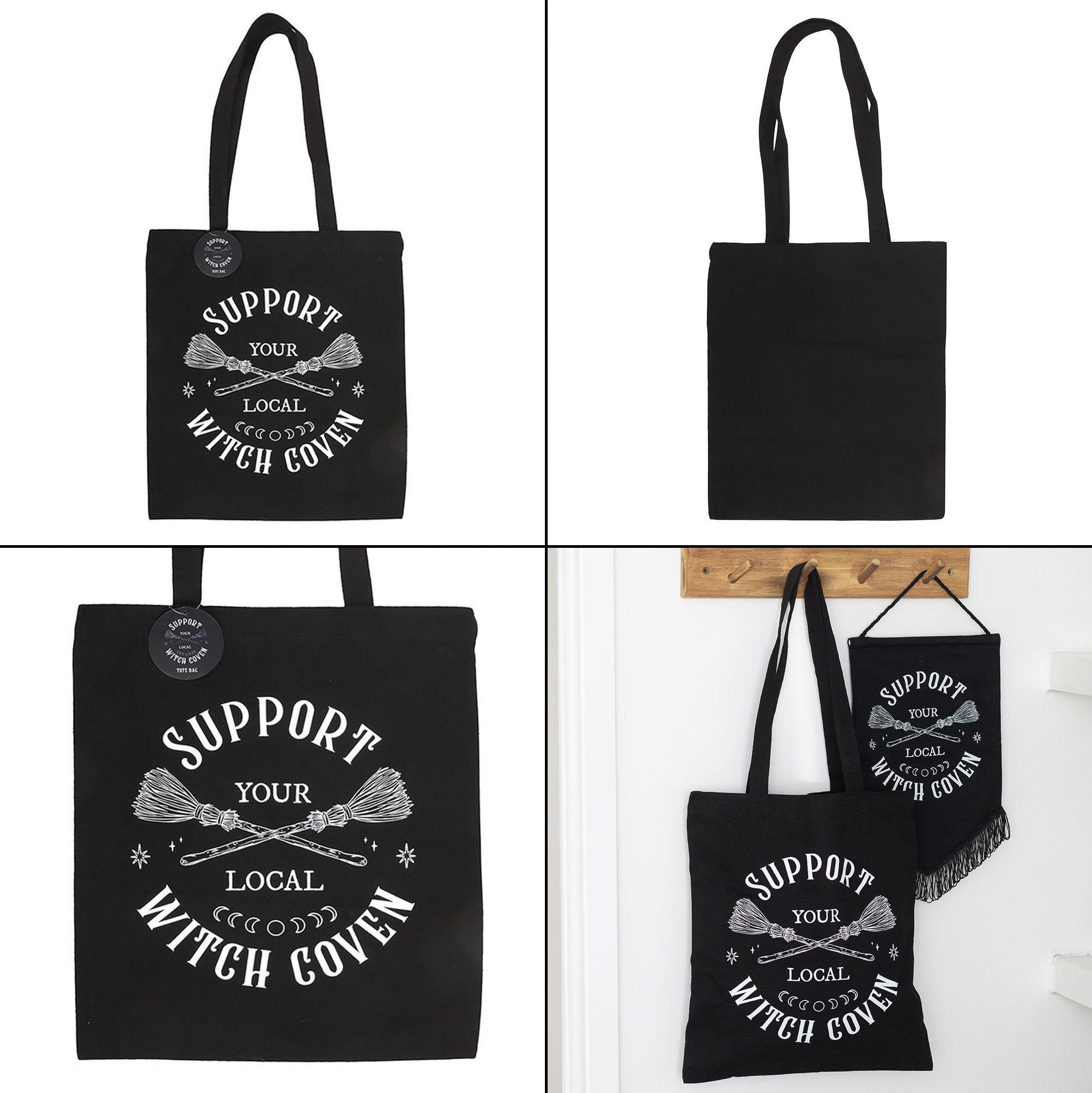 Gotická taška černá plátěná - Support Witch Coven