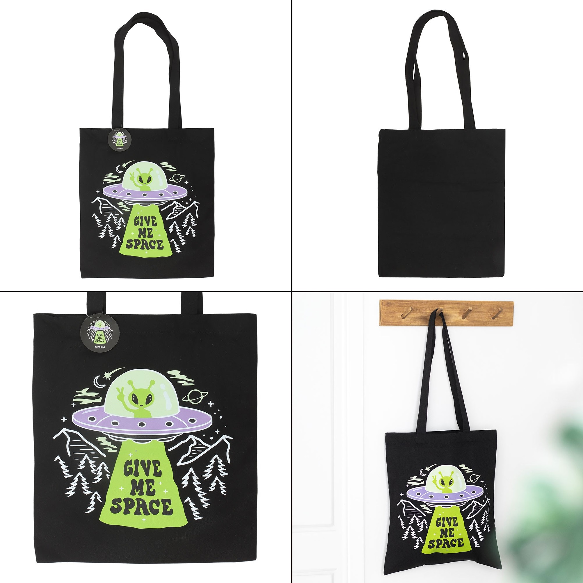 Gotická taška černá plátěná - Give Me Space UFO