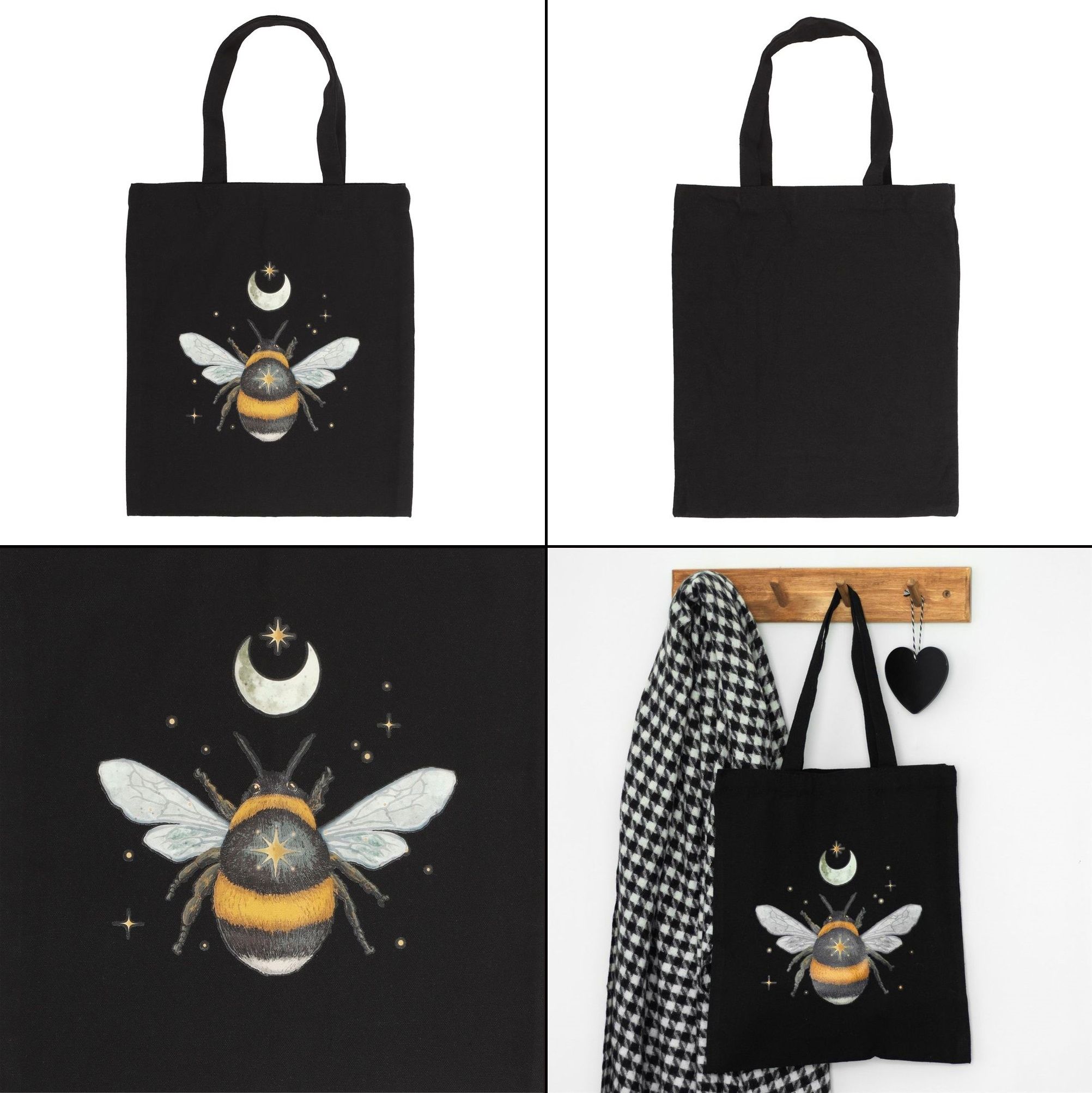 Gotická taška černá plátěná - Forest Bumblebee