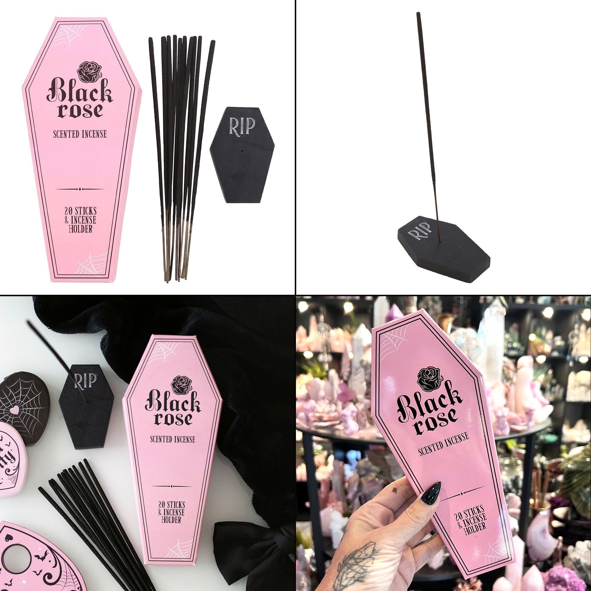 Vonné tyčinky se stojánkem - Black Rose