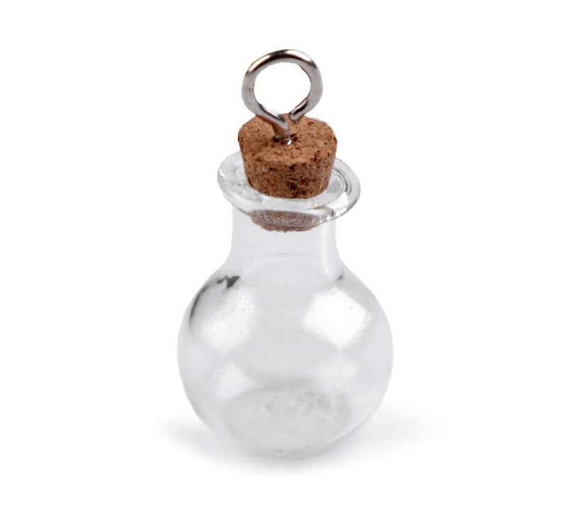 Skleněná lahvička baňka 2,5 cm