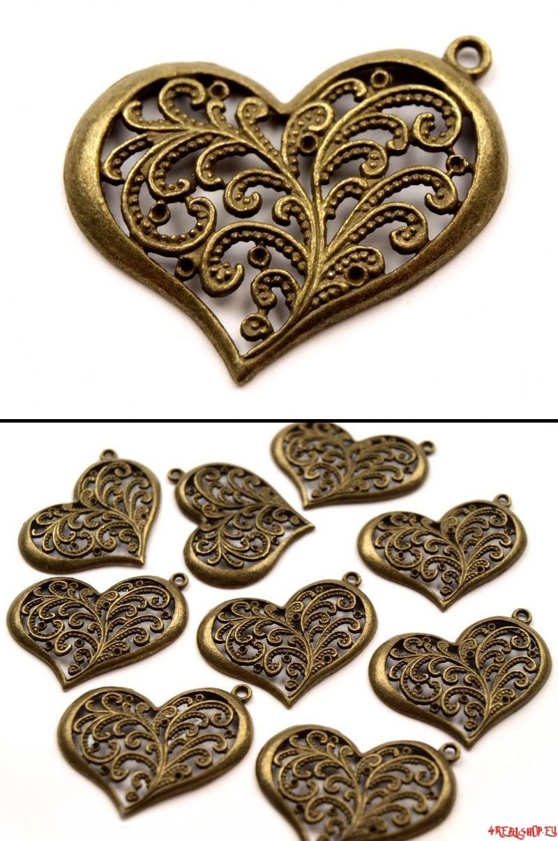 Přívěsek - Srdce s ornamenty