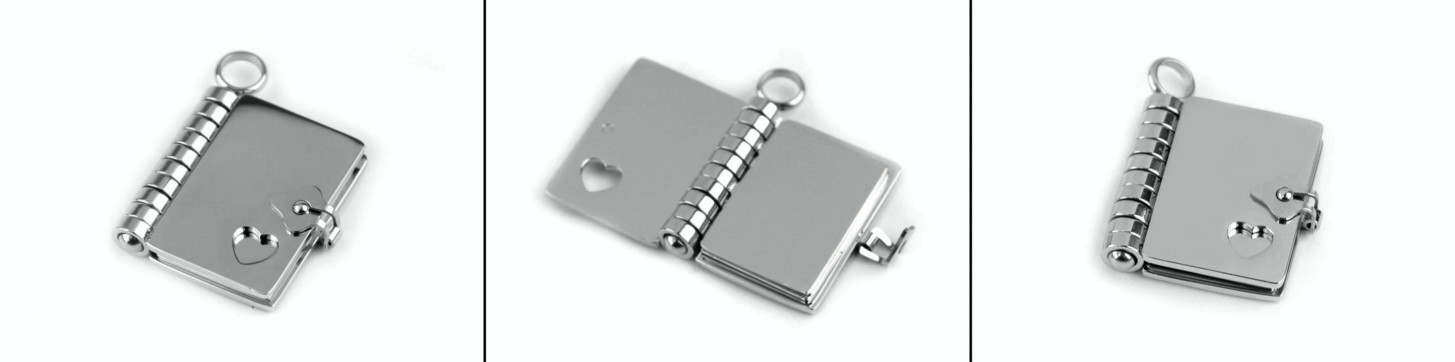 Přívěsek medailonek rozevírací - zápisník