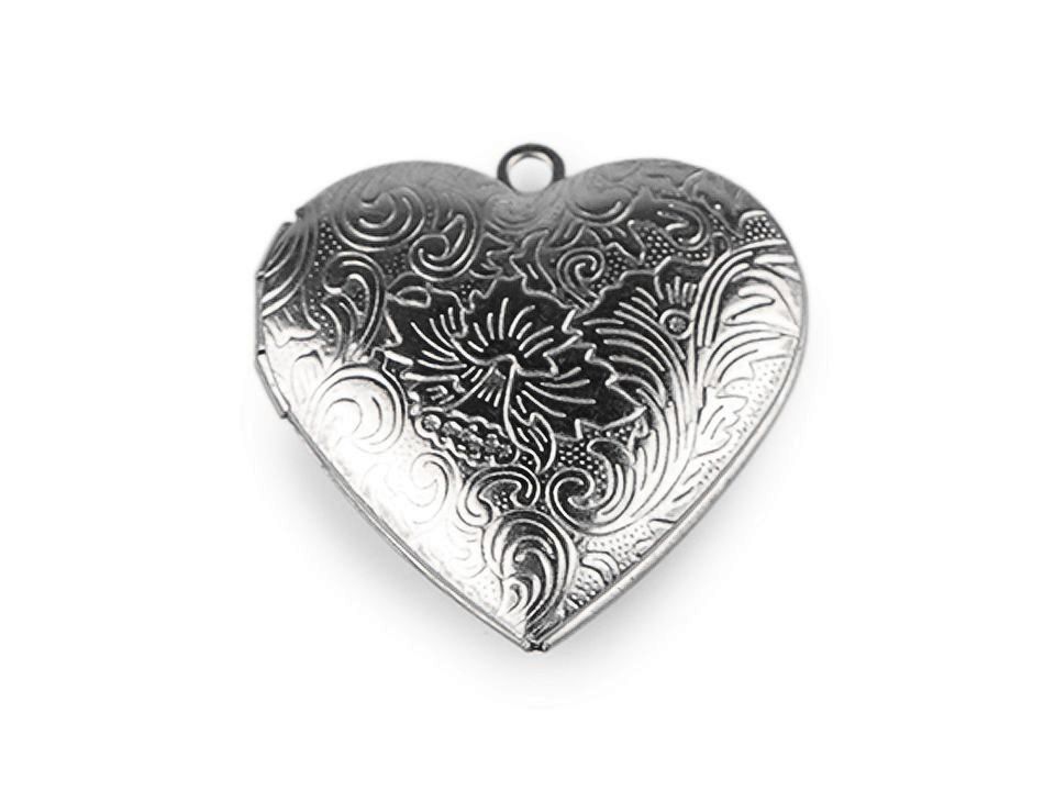 Přívěsek medailonek rozevírací srdce zdobené