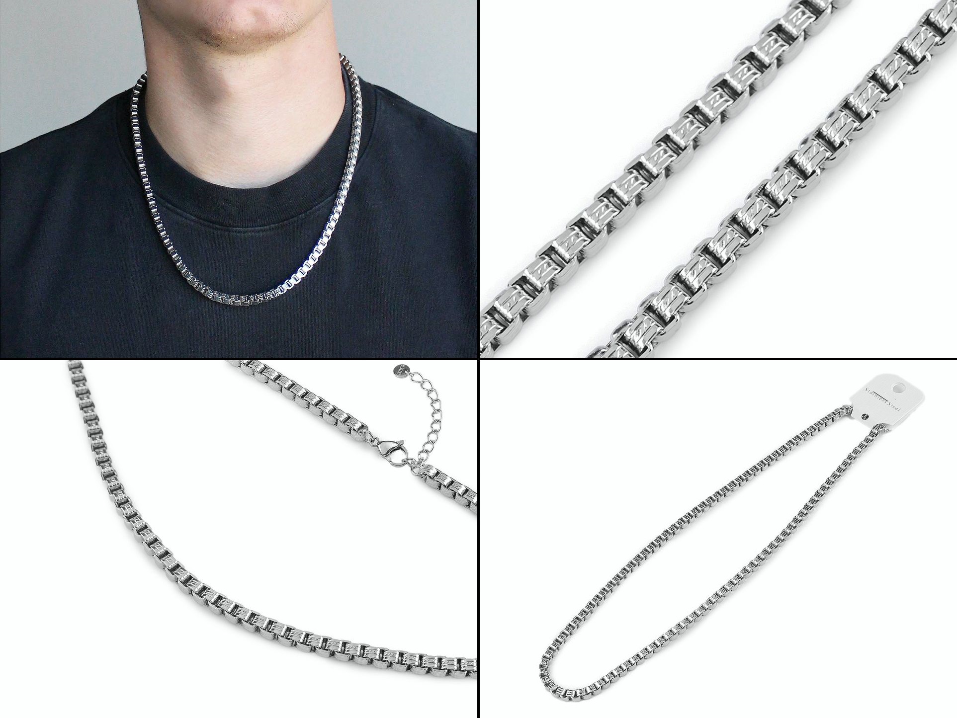 Řetízek pánský silnější z hranatých oček