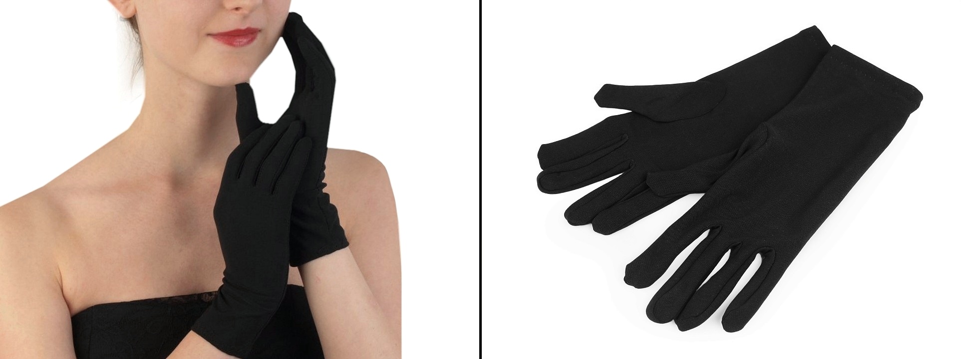 Gotické celoprsté rukavice černé