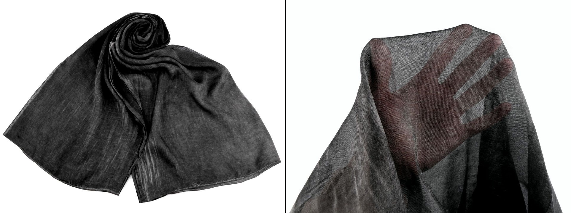 Šátek velký tmavě šedý melír