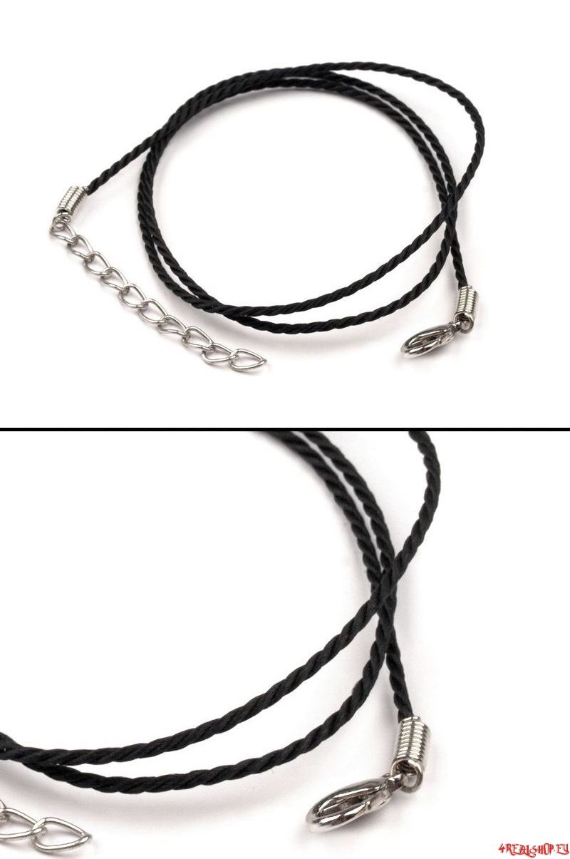 Šňůrka kroucená s karabinkou černá