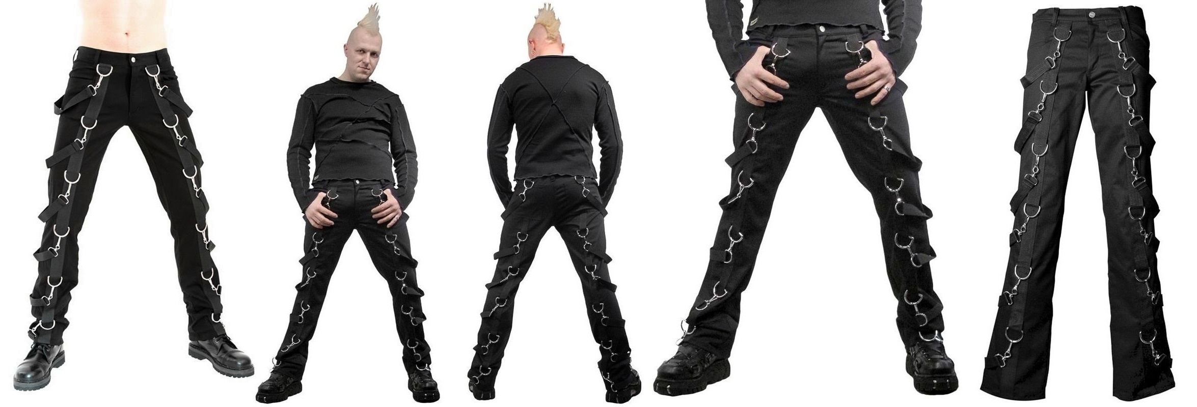 Gotické kalhoty pánské s popruhy