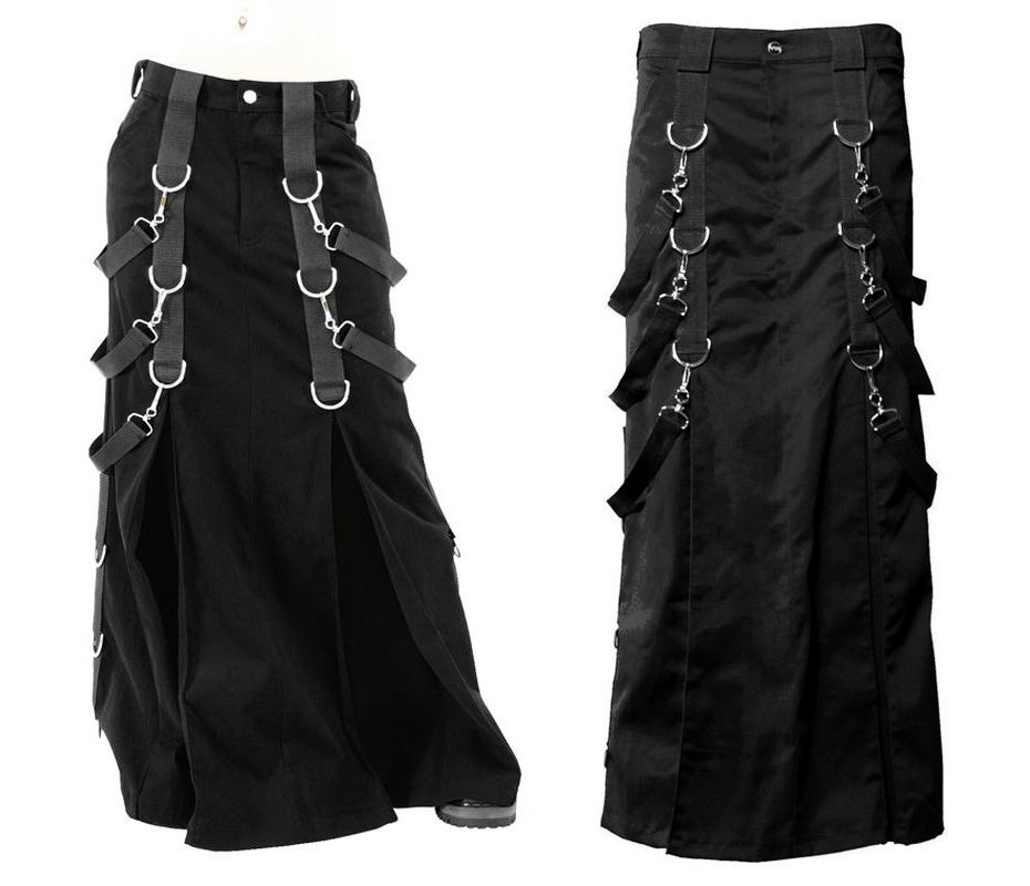 Gotická sukně pánská dlouhá s popruhy