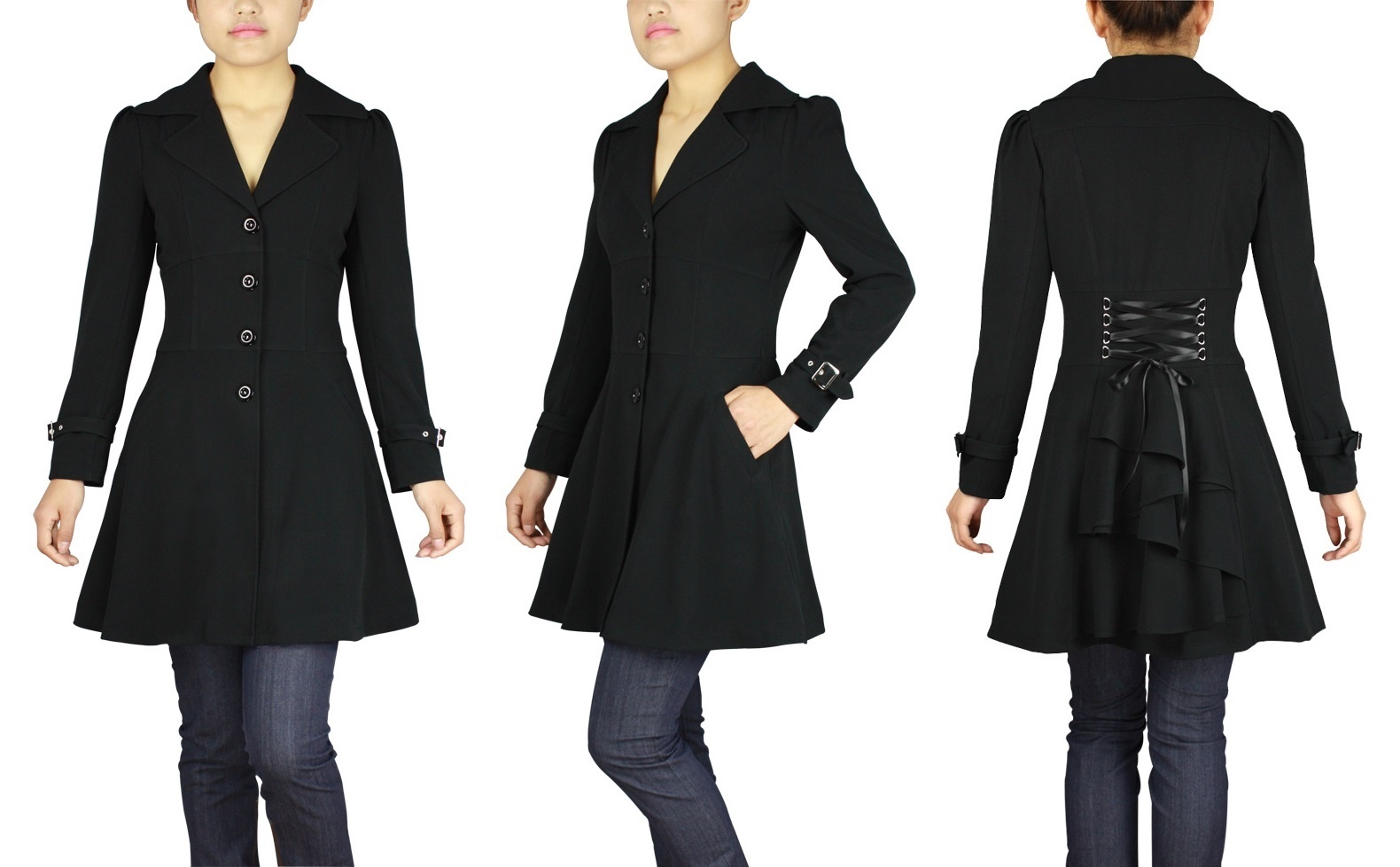 Gotický kabát dámský černý