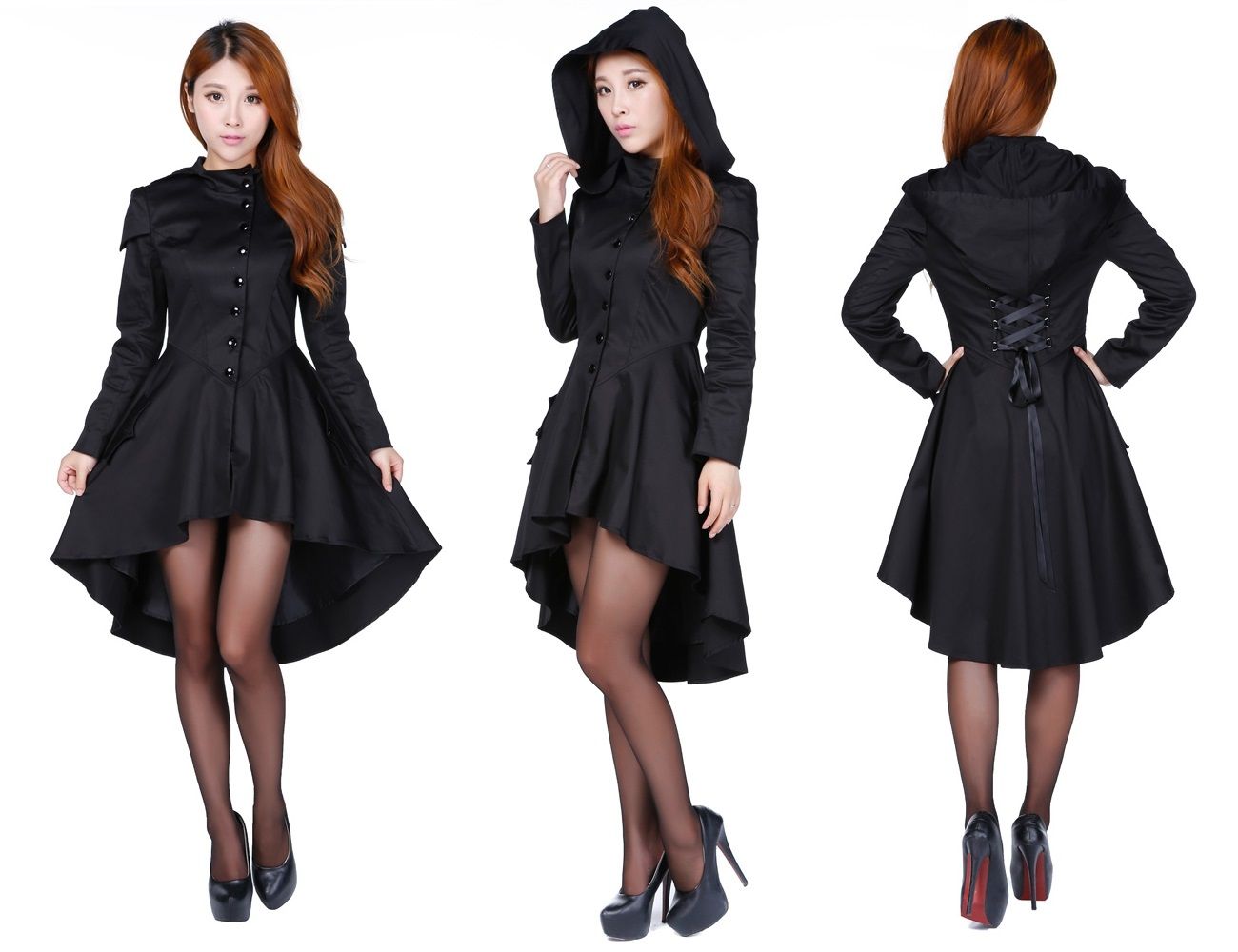 Gotický kabát dámský Marion černý