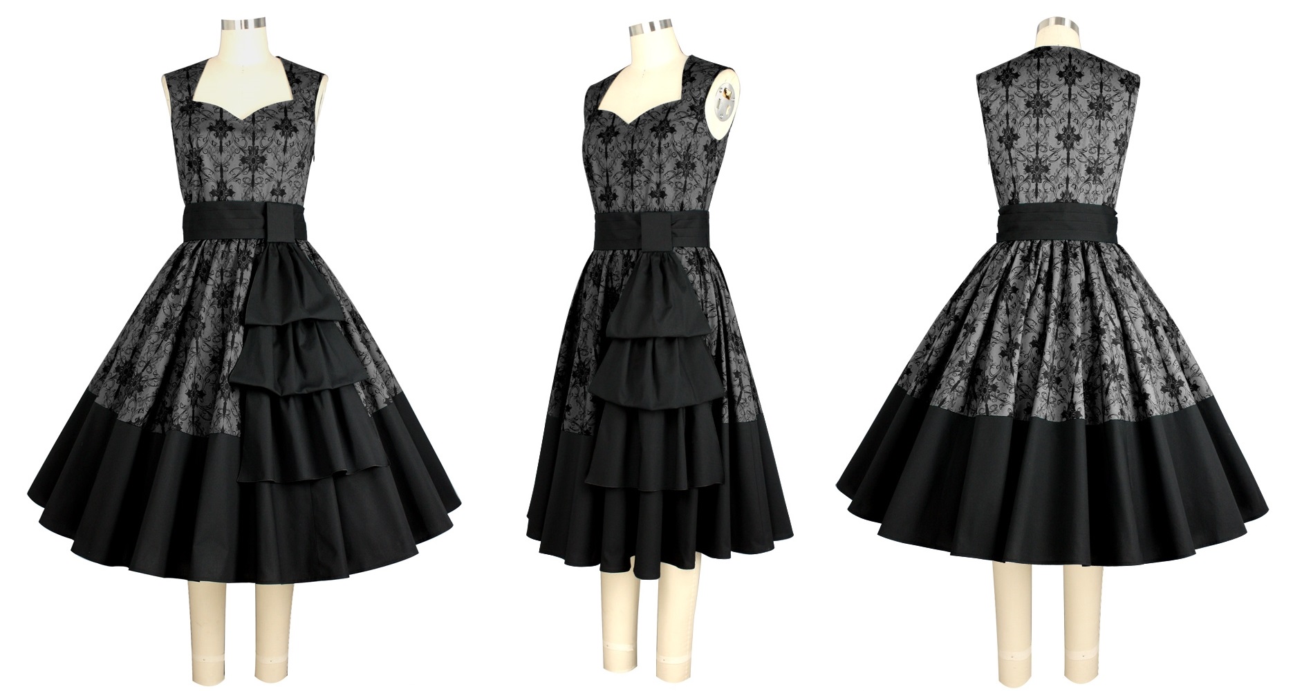 Rockabilly šaty dámské Grey Shadow