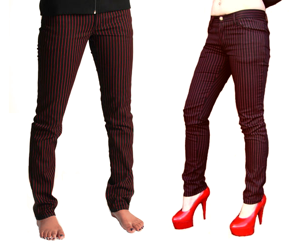 Proužkaté kalhoty unisex úzké