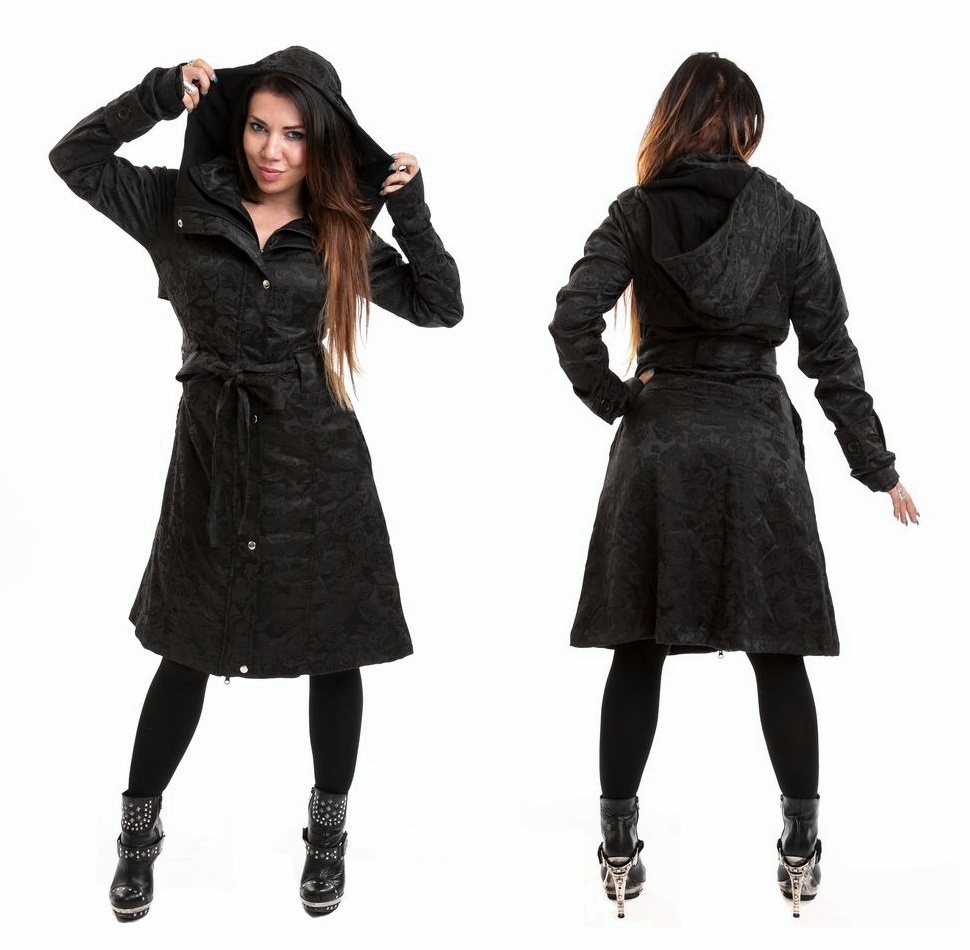 Gotický kabát dámský Mystique Black Rose