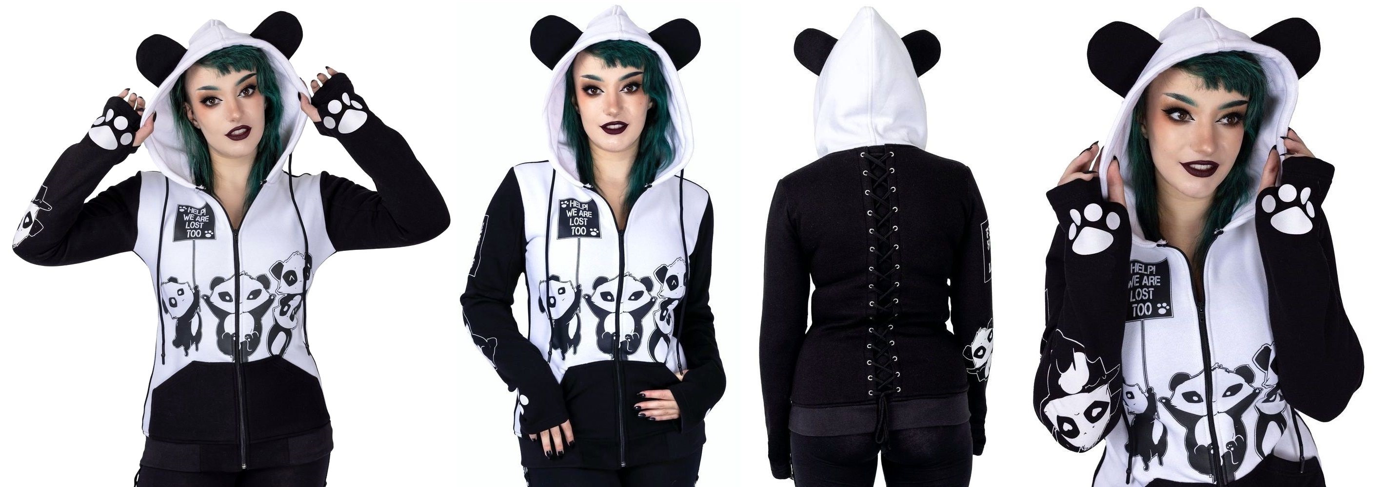 Gotická mikina dámská Lost Panda