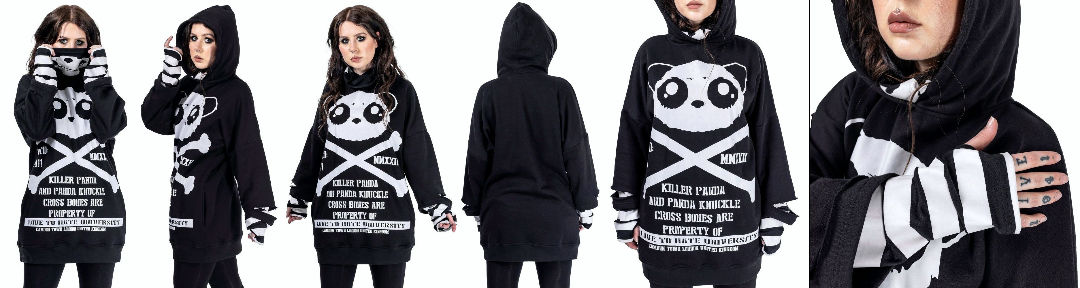Gotická mikina dámská Crossbone Panda