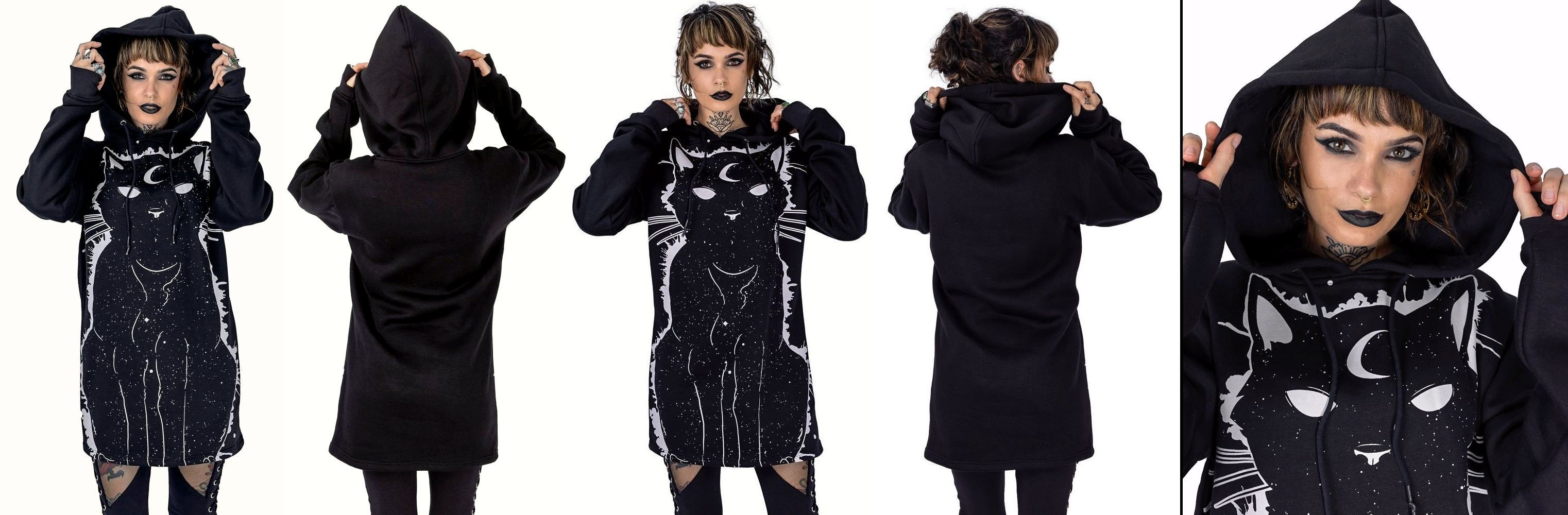 Gotická mikina dámská Moon Kitty