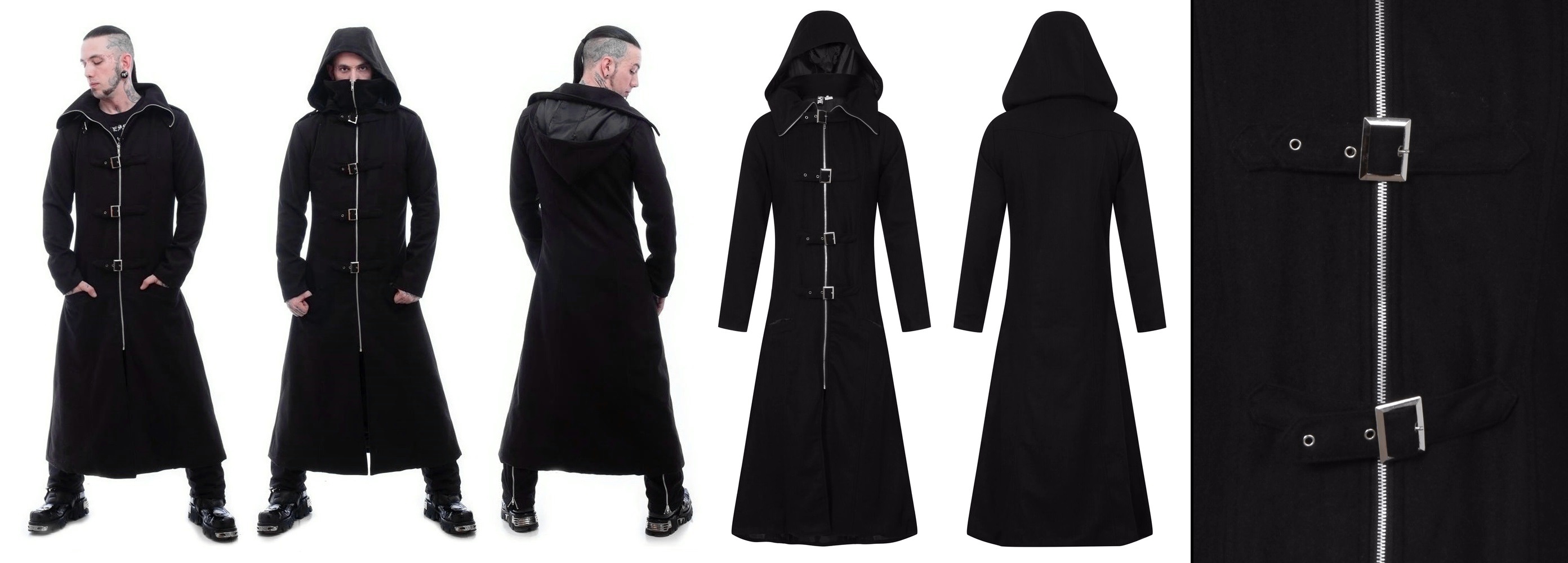 Gotický kabát pánský dlouhý Highwayman vlněný