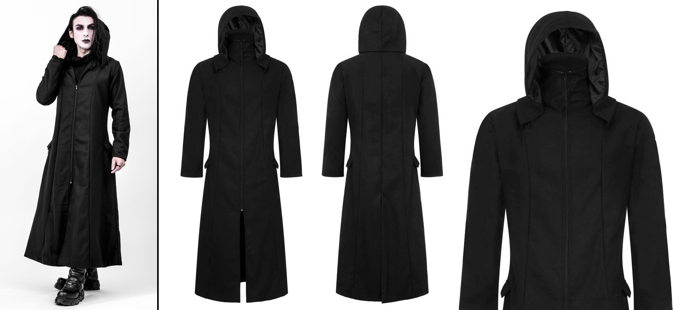 Gotický kabát pánský dlouhý Highwayman Dark