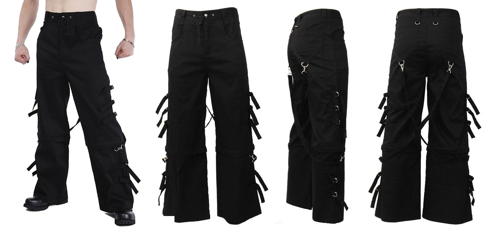 Gotické kalhoty pánské variabilní s pásky