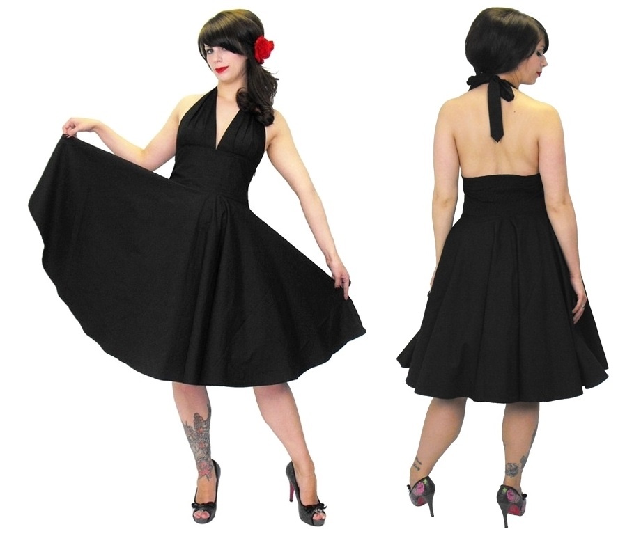 Rockabilly šaty dámské černé Marilyn Monroe