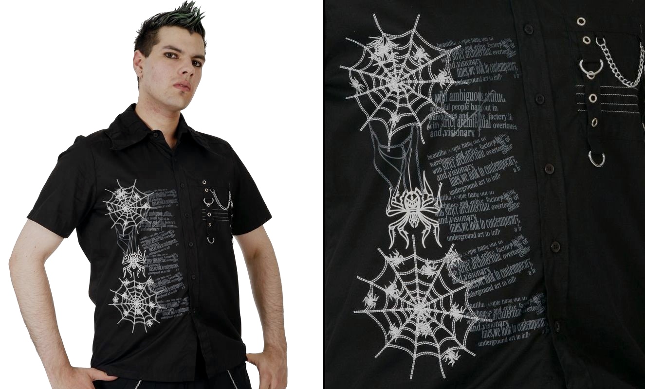 Gotická košile pánská Arachnofobia