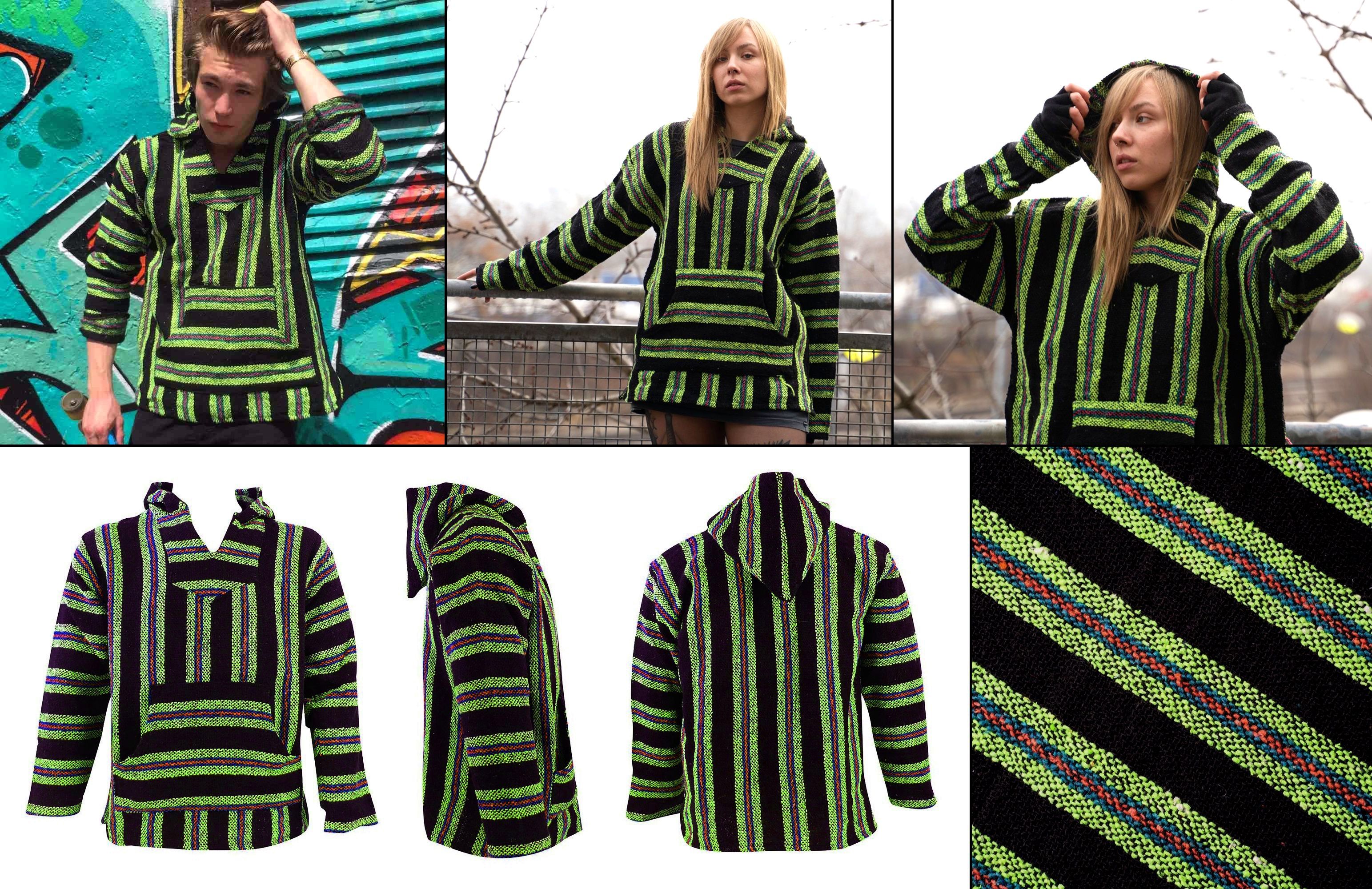 Mexická unisex mikina Baja Jerga zeleno-černá