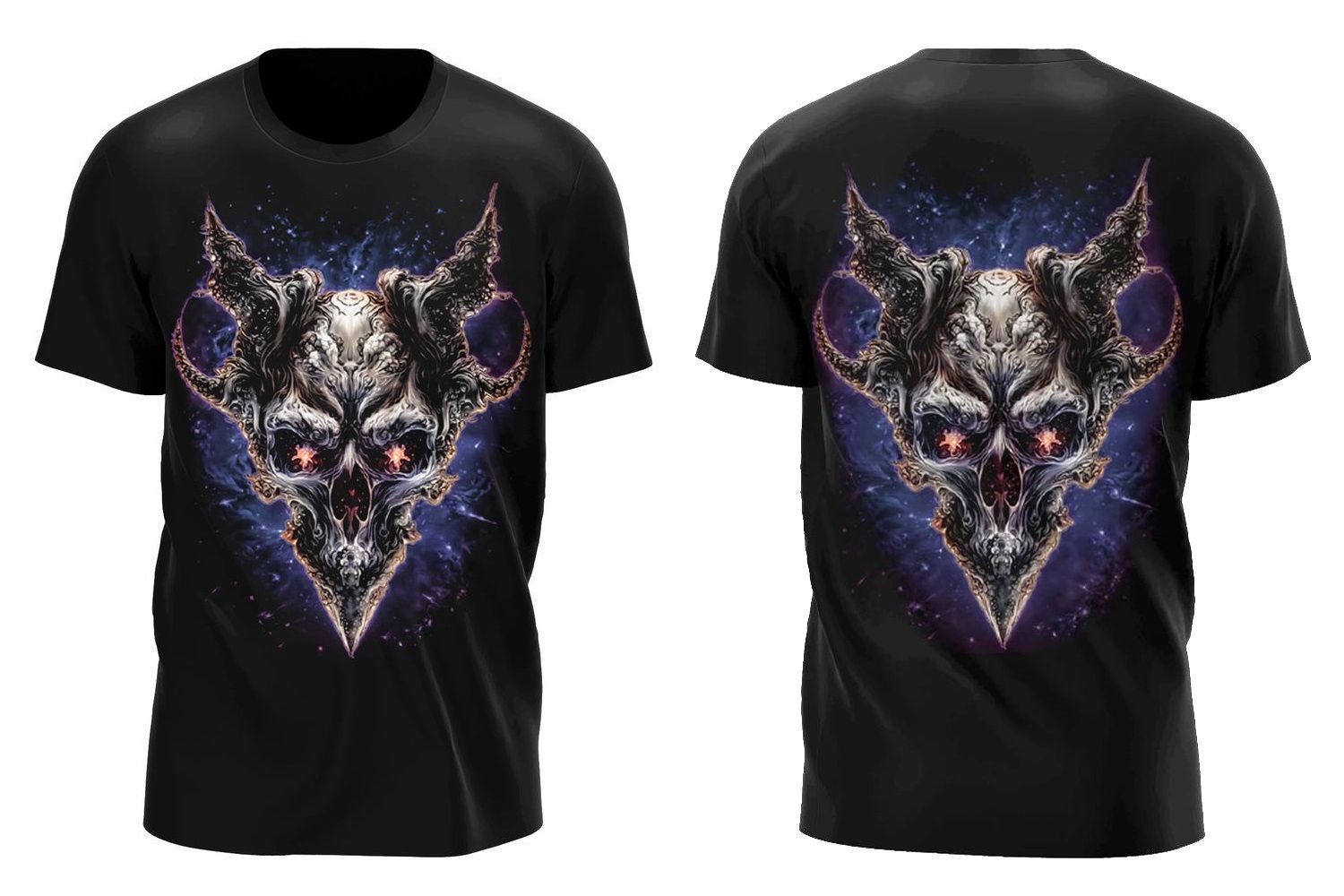 Tričko pánské Space Satan Skull (svítí ve tmě)